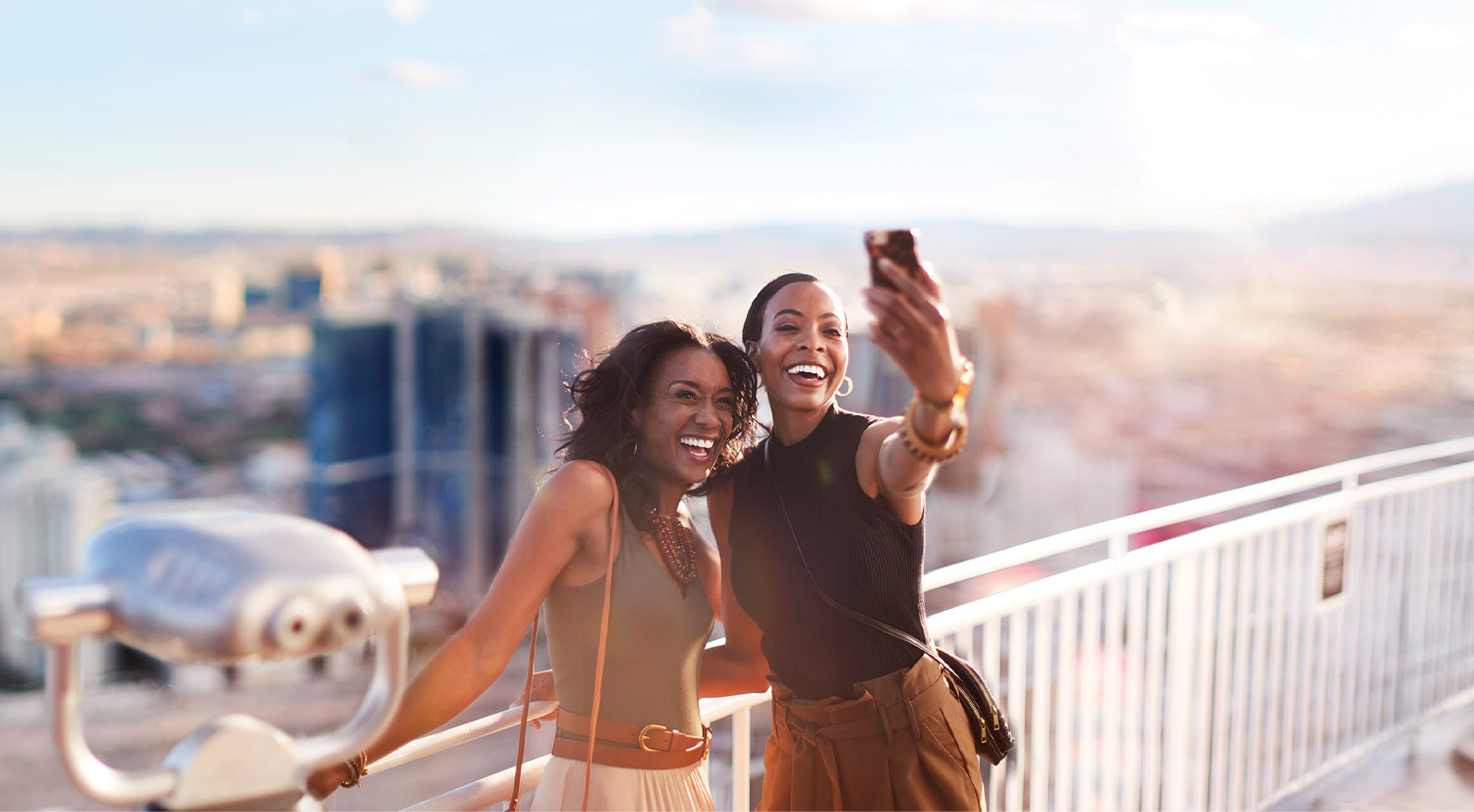 Taking a selfie from The Strat tower