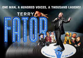 Terry Fator with his puppets