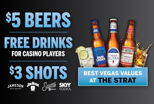 $5 Beers - Free Drinks for Casino Players - $3 Shots